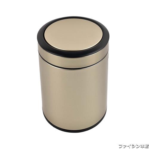 KInGSUnS ゴミ箱 高級 ホテル 塵箱 蓋付き ステンレススチール 8リットル 小さい ゴミ箱 円筒形 ゴールデン カラー おしゃれ オフィス リの通販は