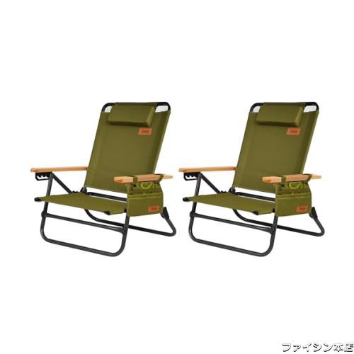 DesertFox アウトドアチェア 背もたれ角度4段階調節 フォールディングチェア 折りたたみ 軽量【耐荷重150kg】 コンパクト イス 椅子お釣の通販は