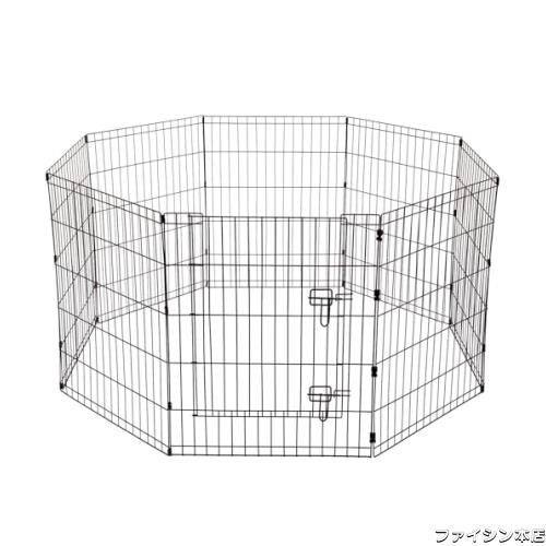 PETTOM ペットサークル ペットフェンス 犬 サークル スチール製 折りたたみ可能 8枚組 高さ76cm 高さ61cm 室内室外兼用 犬ゲージ 持ち運の通販は