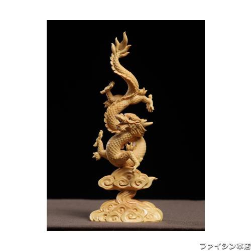 龍 置物 木彫り 辰年 置物 龍神様 グッズ 金運上がる置物 (高さ20cm×巾8.5cm)の通販は 12,136円
