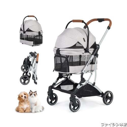 BEBEROAD PETS ペットカート 猫 カート小型犬 バギー 折りたたみ 4輪 前輪360°回転 犬用バギー 犬用ベビーカー 多頭用 小型犬 中型犬 ペ