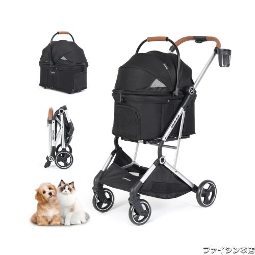 BEBEROAD PETS ペットカート 猫 カート小型犬 バギー 折りたたみ 4輪 前輪360°回転 犬用バギー 犬用ベビーカー 多頭用 小型犬 中型犬 ペの通販は 28,349円