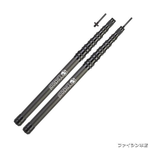 【52CMのアップグレード収納長さ】タープポール カーボン 高炭素 52-180CM無段階調節 最大直径29MM わずか287g(1本あたり) テントポール の通販は 9,397円