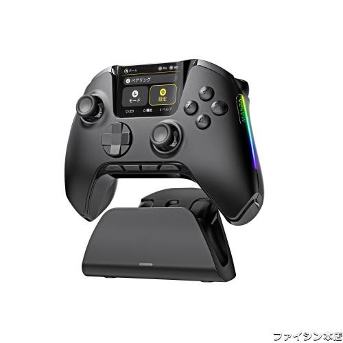 ManbaOne PC コントローラー 多機能LCDディスプレイ付き ドリフト防止ホールスティック ホールトリガー Switch スリープ解除 連射機能プの通販は