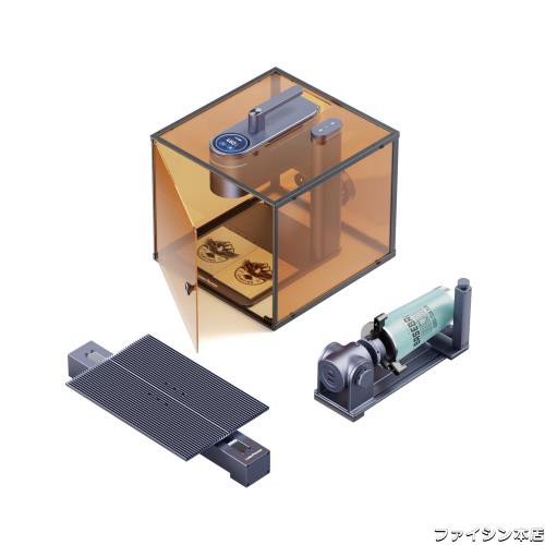 LaserPecker 4 レーザー彫刻機 スライドエクステンションと曲面エクステンションと安全カバー付き ダイオードと赤外レーザー刻印機 8K超の通販は