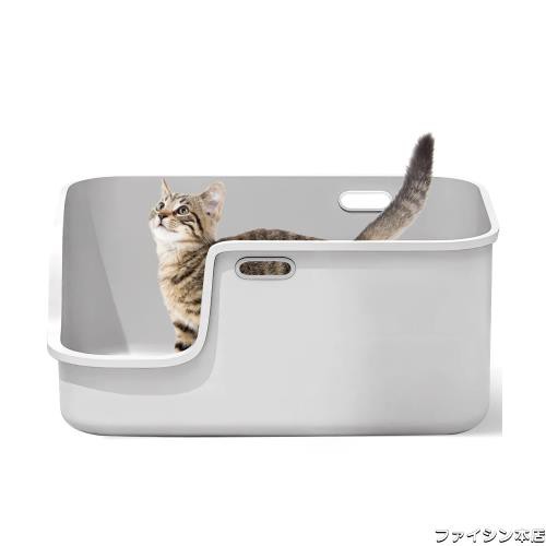 猫 トイレ 大型 猫用トイレ 本体 大型猫トイレ オープンタイプ 大容量 飛散防止 猫大きい猫 多匹飼い 猫のトイレ 簡単掃除（幅82×高さ35の通販は