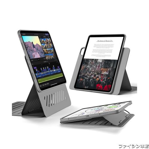 ESR iPad Pro 12.9 ケース (2022/2021、第6/5世代) 専用 取外し可能なマグネットカバー付き回転式ケース 縦向き/横向きスタンド 9段階のの通販は 8,385円