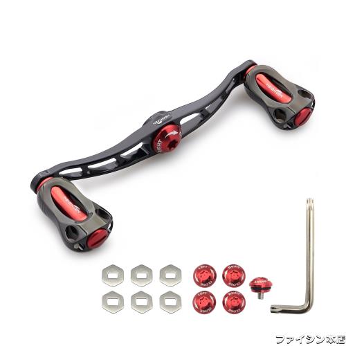 HEIGHTEN 115/88mm リール ハンドル 22mm ノブ搭載 シマノ(SHIMANO) ダイワ(DAIWA) アブ(Abu) 通用 ベイトリール 用 Fan Series (ブラッの通販は 8,048円