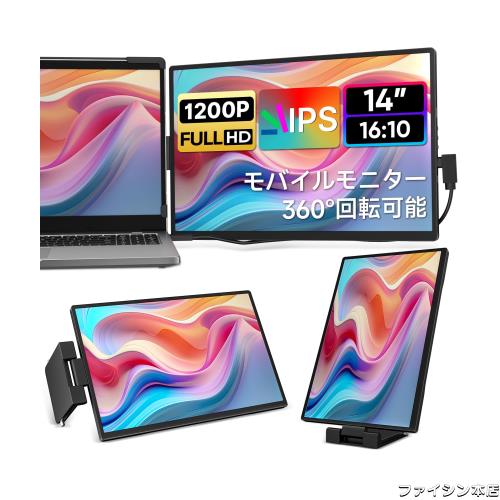 デュアルディスプレイ ダブルモニター Dopesplay 360°回転 14~17.3インチ 1画面トリプルモニター ノートパソコン用 14インチ ノートパソの通販は