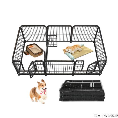 Areden ペットサークル ペットフェンス 犬 サークルケージ ドア付き （3つのドア）折りたたみ可能 ？ 組立簡単 レイアウト自由 複数連結可の通販は