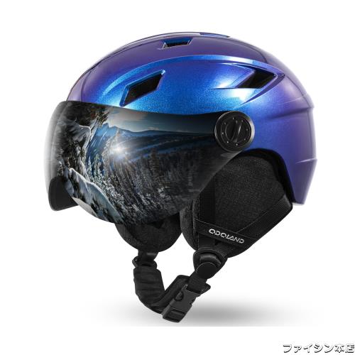 Odoland スキーヘルメット バイザースノーボードヘルメット OTGメガネ対応 ゴーグル付き ダイヤル式サイズ メンズ レディース 大人用 シの通販は 10,843円