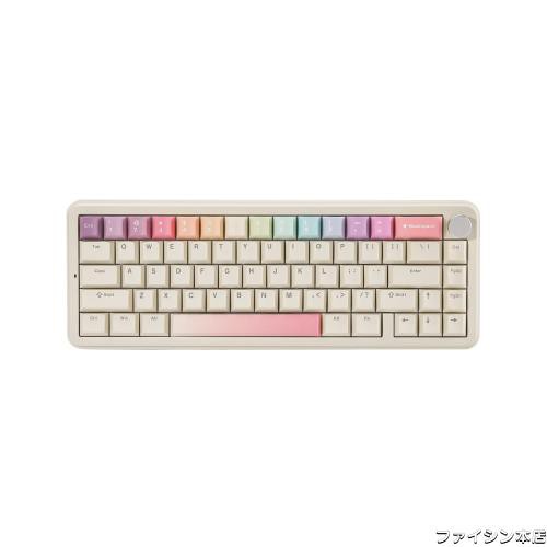 YUNZII B68 65％ ワイヤレスメカニカルキーボード ゲーミングキーボード BT5.0/2.4GHz/有線 ホットスワップ対応 ガスケットキーボード RGの通販は