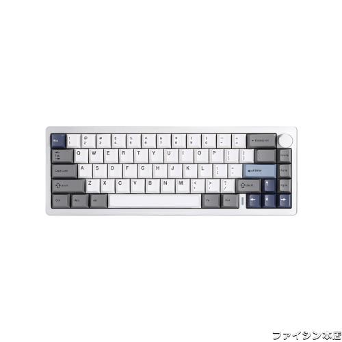 YUNZII AL68 メカニカルキーボード ワイヤレス 68キー ホットスワップ対応 英語配列 RGB QMK/VIAアルミニウムキーボード BT5.0/2.4G/USB-の通販は