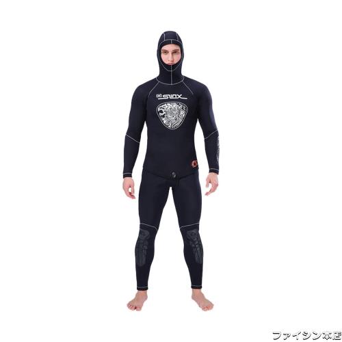 MORGEN SKY ウェットスーツ メンズ 2ピース 5mm スピアフィッシング 素潜り ロングパンツ仕様 1301 (黒 上下セット, XXL)の通販は 12,633円
