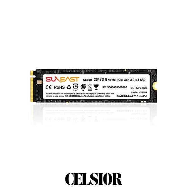 SUNEAST 2TB NVMe SSD PCIe Gen 3.0 ×4 M.2 Type 2280 内蔵 SSD 3D