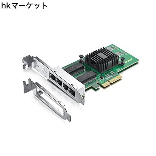 10Gtek 10/100/1000Mbps Gigabit LAN カード, インテルI350純正ボード(チップ）実装, イーサネット PCI Express ネットワークカード, Quaの通販は