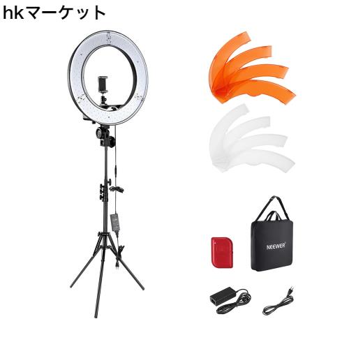 NEEWER 18インチLEDリングライト 55W 5600K 調光可能 省エネSMD LED カメラ写真ビデオ用照明セット ライトスタンド、ソフトチューブ付属