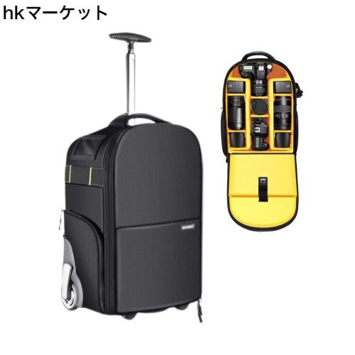 Neewer 2-in-1車輪付きカメラバック 荷物用ケース 防水 耐久性 耐衝撃性の取り外し可能なパッド付きコンパートメント、隠しプルバーとスの通販は