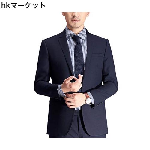 [VYOOU] メンズ フォーマル スーツ ブレザー ビジネスジャケット 上着 大きいサイズ 紳士 スリム 2つボタン クラシック 通勤 礼服 喪服