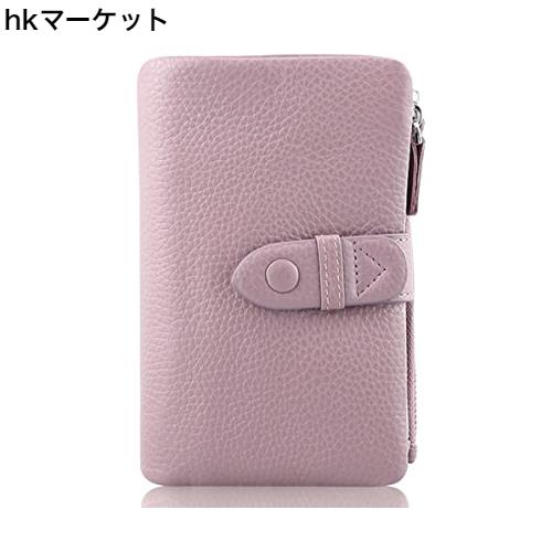 [F.ZH] 二つ折り財布 レディース 短財布 本革製 小銭入れ付 18カード入れ お札入れ 大容量 小型 軽量 多機能 ダブルボタン ダブルファス