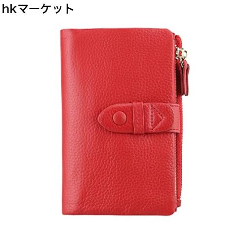 [F.ZH] 二つ折り財布 レディース 短財布 本革製 小銭入れ付 18カード入れ お札入れ 大容量 小型 軽量 多機能 ダブルボタン ダブルファスの通販は 7,183円