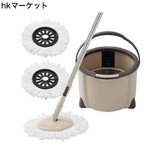 回転モップ Eyliden. フロアモップ フローリング ワイパー モップセット クロス2枚 取替 バケツ付き 一層式 洗浄 脱水 乾拭き 水拭き 掃 4,695円