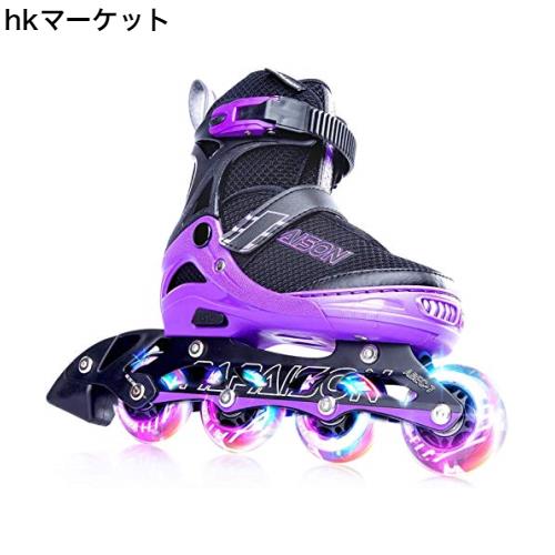PAPAISON インラインスケート ローラースケート サイズ調整可能 発光 子供用 大人 Inline skate 女の子 男の子 初心者向 男女共用