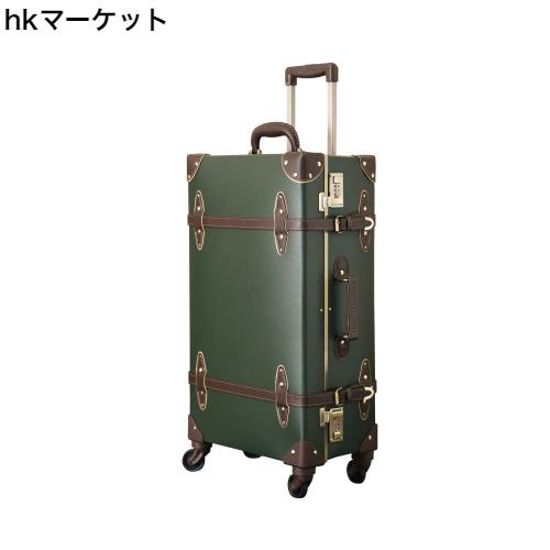 [urecity] トランクケース キャリーバッグ 革 手作り 復古主義 レトロ おしゃれ かわいい 超軽量 旅行 出張 大容量 静音四輪 (ダークグリの通販は