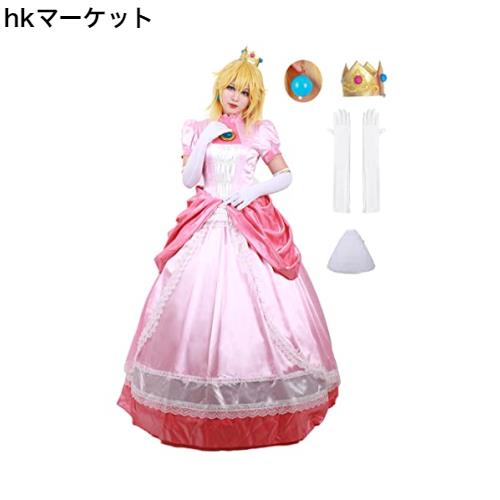 [Miccostumes] 女性 コスチューム プリンセス コスプレ 衣装 ピンク ドレス 高級 クラウン付き (L)の通販は 9,024円
