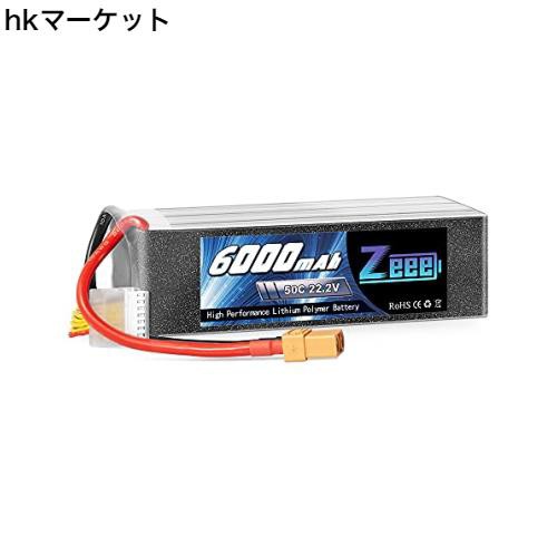 ゼエエ（Zeee）6S リポバッテリー 22.2V 50C 6000mAh 大容量リチウムポリマーバッテリー XT90プラグ付き RCカー用 ラジコン製品バッテリ