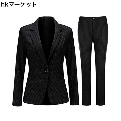 [ByFshow] 春 秋スーツ レディース ストライプ フォーマル パンツ セットアップ 2点セット (ジャケット ＋ パンツ) スリム ズボン レジャの通販は