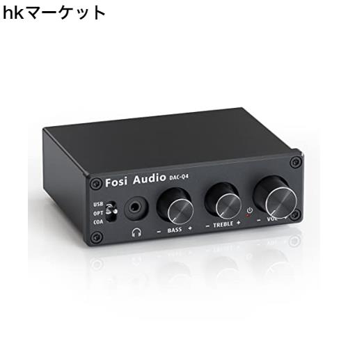 Fosi Audio Q4 DAC ヘッドフォンアンプ 小型 ミニステレオ 24ビット 光デジタル コンパクト ダック ヘッドホンアンプ 192KHz PC-USB/光/