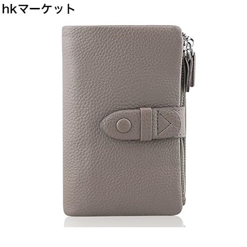 [F.ZH] 二つ折り財布 レディース？短財布 本革製 大容量 小銭入れ付 小型 軽量 多機能 カードと紙幣大量収納可 ダブルボタン ダブルファス