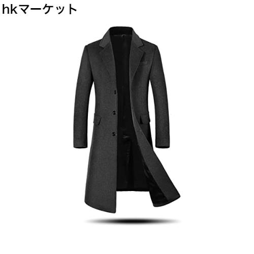 [VICALLED] チェスターコート メンズ 黒 グレー ロングコート ウール ステンカラー 薄厚2タイプ 大きいサイズ トレンチコート ビジネスコ