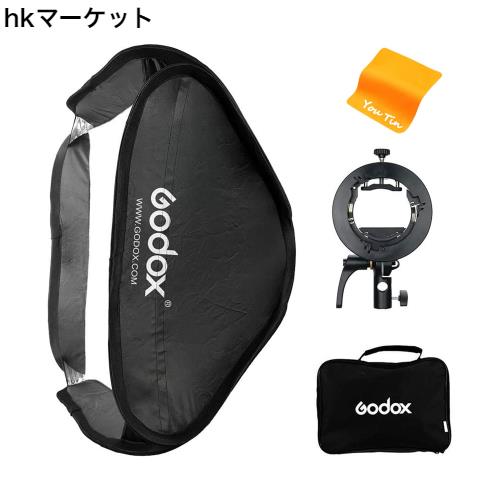Godox 32x32inch / 80x80cm折りたたみ式ソフトボックス、Godox S2 Sタイプフラッシュスタンドを装備Bowensスタンド、フラッシュのフラッ