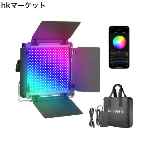 Neewer 660 RGB LEDライト APP制御付き 660 SMD LEDs CRI 97+/3200K-5600K/明るさ0-100％/0-360調整可能な色/9該当シーン LCDスクリーン/の通販は