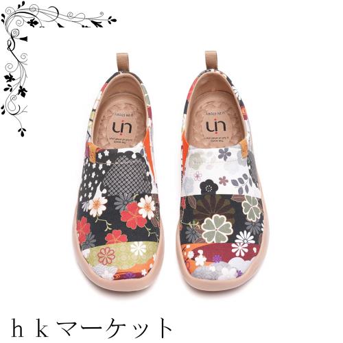 [UIN] 旅行靴 スリッポン レディース スニーカー 和風コレクション 靴 シューズ ウォーキングシューズ クッション性 カジュアル 日常着用