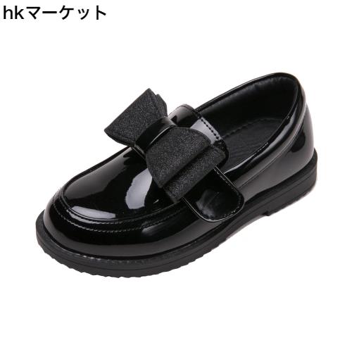 DADAWEN(ダダウン) ローファー 女の子 ガールズ ドレスシューズ キッズフォーマル靴 エナメル調 キラキラリボン飾り 撥水加工 柔軟 歩きの通販は 5,618円