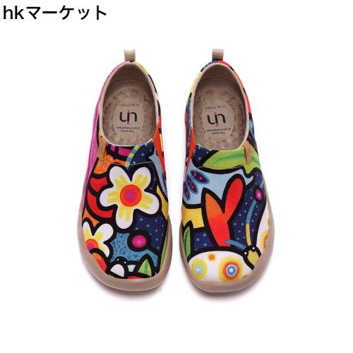 [UIN] カラフル アート レディース スリッポン ローファー 旅靴 シューズ カジュアルシューズ カップル靴 ウォーキングシューズ 超軽量