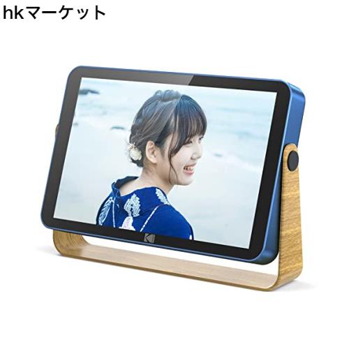 KODAK Wifiデジタルフォトフレーム 16GB タッチパネル 写真/動画再生 遠隔転送 リアルタイムに共有 木目金属製スタンド 安定性良好 SDカ