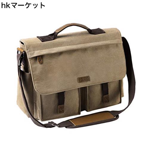 Vaschy メッセンジャーバッグ 帆布, メンズ ショルダーバッグ 撥水加工 15.6インチPC収納 ビジネスバッグ 通学 通勤 斜めがけバッグ B4 の通販は 5,791円