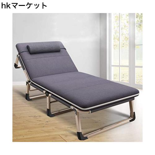 Hiker 折りたたみベッド 簡易 キャンピングベッド レジャーベッド アウトドアチェア 組み立て簡単 4段階調整 室内 アウトドア用 仮眠/残