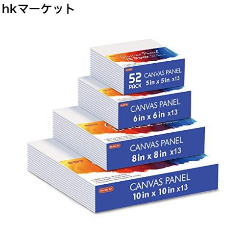Shuttle Art キャンバスボード ボールドキャンバス 52枚セット マルチサイズ 綿100% 油絵・アクリル・水彩兼用 正方形 厚手 パネル キャの通販は