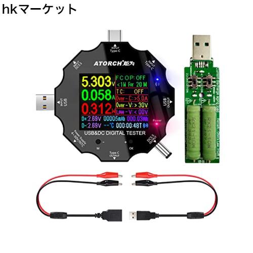 USB Cテスター、3 in1タイプCDC5.5 USBテスターカラースクリーンIPSデジタルマルチメーター、電圧、電流、電力、Bluetooth、抵抗、静電容の通販は 6,172円