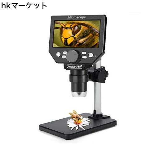 Koolertron デジタル USB 顕微鏡 4.3インチLCDマイクロスコープ 8MP 1-1000X倍率 ハンドヘルドカメラ ビデオレコーダー 充電式 8 個LEDラ