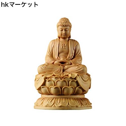 釈迦仏座の蓮の彫刻の置物 現代工芸品 美術品 装飾品 置物
