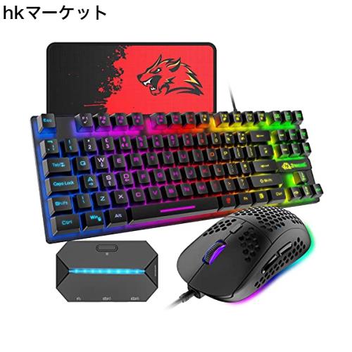 ゲーミングキーボードとマウスセット Amazon | CHONCHOW ゲーミングキーボードマウスセット 日本語