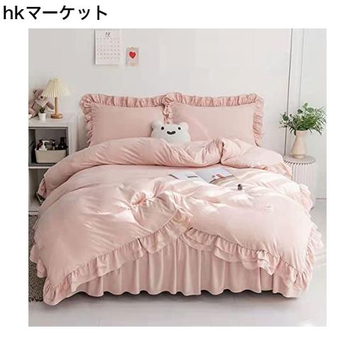 布団カバー フリル ベッドカバー 可愛い 寝具カバー 洗える 掛け布団カバー ボックスシーツ 枕カバー かわいい 布団かばー アイボリー 洋の通販は 5,350円