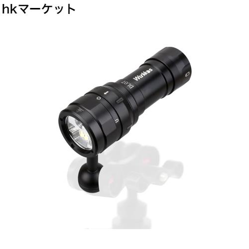 Wurkkos ダイビングライト DL07 LED 懐中電灯 防水 3000LM 超高輝度 水中ライト 写真撮影用の広角/スポット/UV/赤色四種類ライト ダイビの通販は