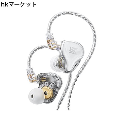 KZ ZAS デュアルドライバ ハイエンドイヤホン ハイレゾ対応カナル型イヤホン (白い、マイクなしイヤフォン)の通販は 8,156円